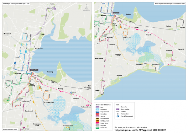 White Night Geelong map