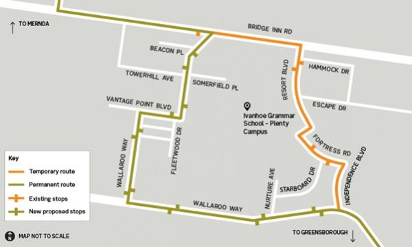 Map of Route 385 route changes