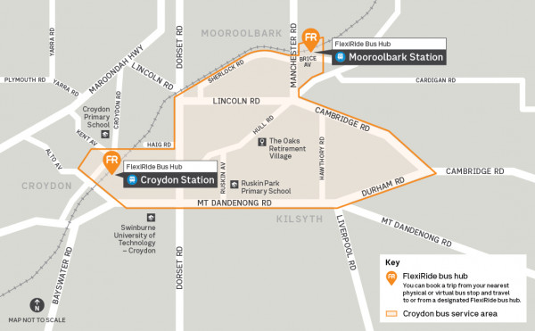 FlexiRide - Croydon / Mooroolbark map